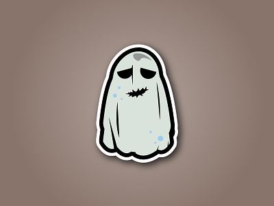 Halloween Scary Bed Sheet Sticker burtonarts fun ghost halloween scary spirit sticker