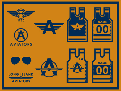 Long Island Aviators aviators basketball flying glasses hoops island jersey logo long pilots plane propellor score team wings