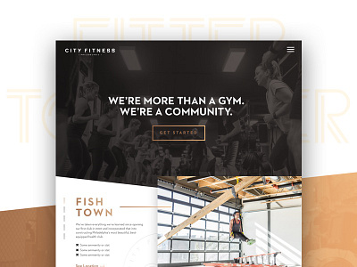 City Fitness Philly New Homepage Mockup branding city fitness clean fitness gold home homepage landing page material modern sketch