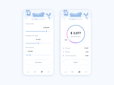 Mortgage Calculator app banking calculator daily dailyui finance form illustration interface ios page ui ux