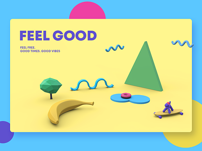 Good Vibes 3d cartoon characters chill colorful life easy feel good fun good vibes new beginnings new start