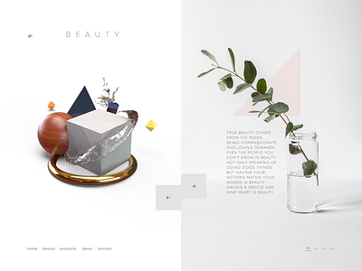 Beauty 3d abstract beauty clean elegant interface simple ui web design web app