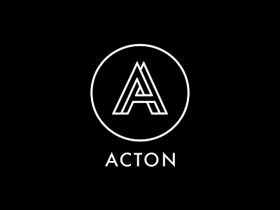 Acton a branding geometric logo type