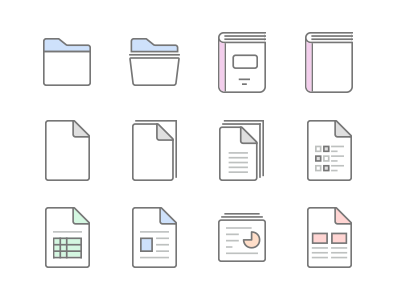 Stroke Icons documents flat icons simple stroke