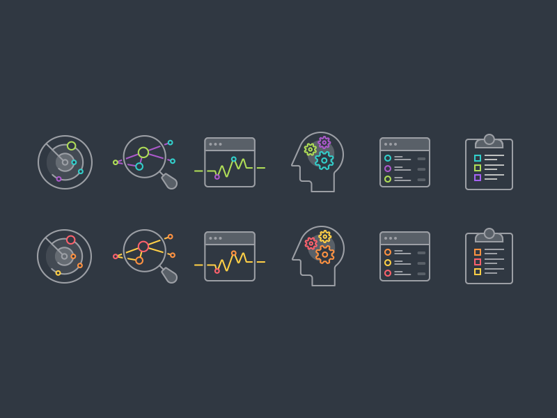 Icon Set security illustrations icons warm cool