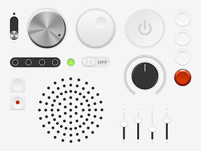 Dieter Rams Inspired Components audio controls realistic speaker