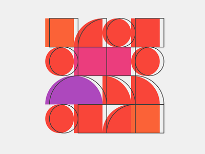 Shapes minimal modernist red shapes