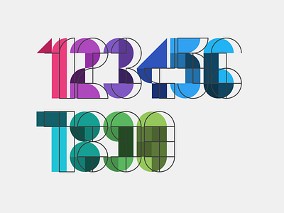 Geometric Numbers color digits geometric numbers shapes