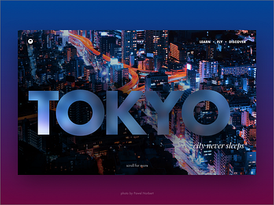 Tokyo – city never sleeps blue design header hero photo purple tokyo ui ux website