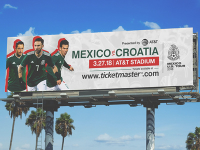 Mex Tour 2018 Billboards ads banner campaign design development digital graphic design mexico pasadena rosebowl soccer