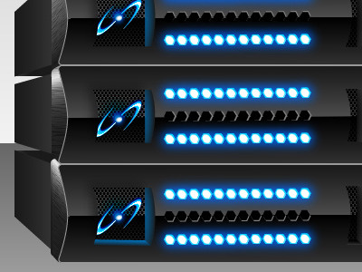 Servers black drive fpweb.net gloss glow hard illustrator perspective servers