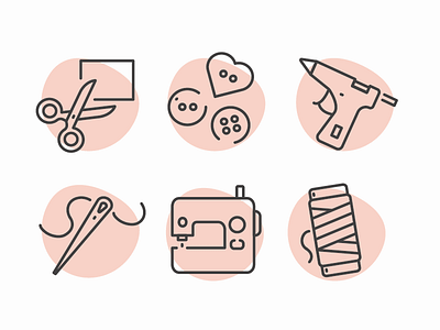 Sewing icons ai icons icons design icons pack iconset illustraion sewing machine