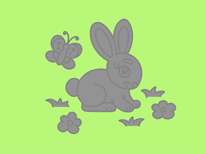 Bunny in Lime by Y2K SVG