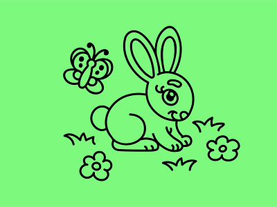 Bunny in Green by Y2K SVG art licensing bunny butterfly design easter illustration rabbit shirt design shirt graphic svg svg design y2k y2k svg