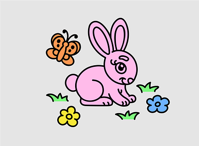 Bunny in Color by Y2K SVG art licensing bunny design easter illustration rabbit shirt design shirt graphic svg svg design y2k y2k svg