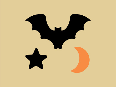 Bat Moon Star art licensing bat halloween icons moon stars y2k svg