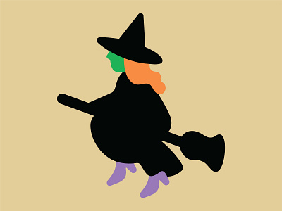 Flying Witch on Broom flying witch halloween icons halloween illustrations witch on broom