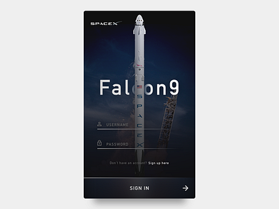 Signup form - Space X dailyui gradient mobile signup spacex