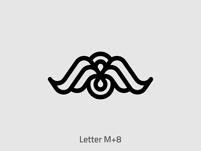 Letter M + 8 brand branding calligraphy design identity logo logotype mockup packaging typography vector