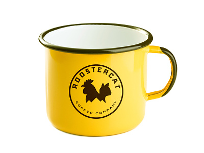 Roostercat Camp Mug camp mug cat cats coffee logo logo design mug mug design rooster roosters