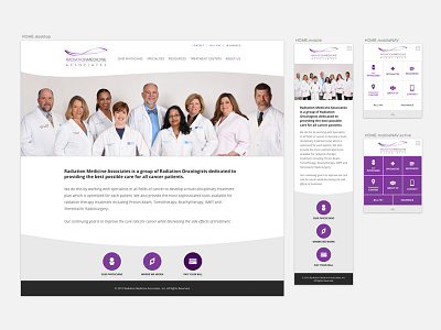 Radiation Medical Associates Site Design brand craftedbyclover doctor medical new radiation responsive web design website