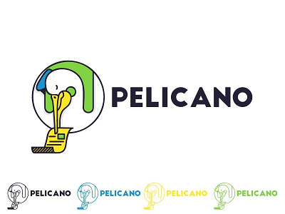 O Pelicano concept journal line logo pelicano pelipper