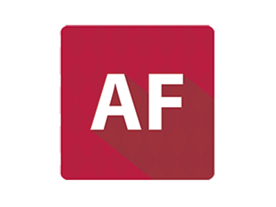 AF- Long Shadow af logo longshadow red typography white