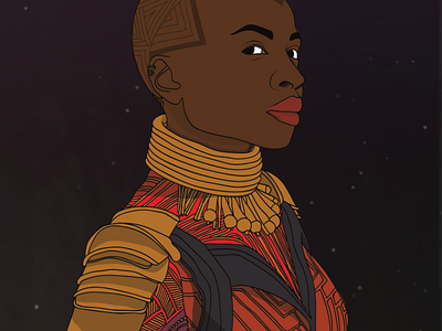 Okoye - Black Panther black black panther illustration marvel okoye superhero supershero