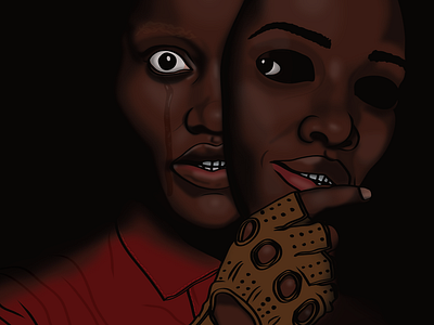 Us - Lupita Nyong'o affinity design art artwork black creative dark illustration illustrator jordan peele lupita lupitanyongo us usmovie