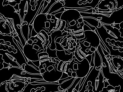 Mandala Skulls cintiq etsy halloween illustration line art linework mandala radian patterns skeletons skulls wacom