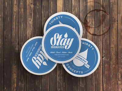 Thirsty Coasters coasters design graphic design hydrated promotional thirsty thirsty concepts