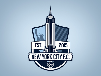 New York City FC Crest Concept crest design football graphic design logo mls new york nycfc soccer thirsty thirsty concepts