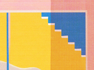 Corner :) abstract blue pink texture yellow