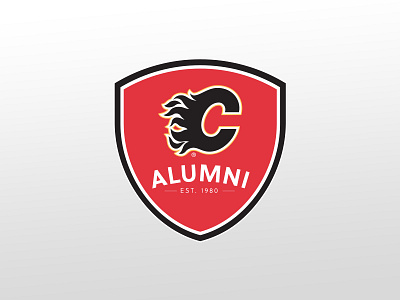 Alumni Logo black branding logo design red