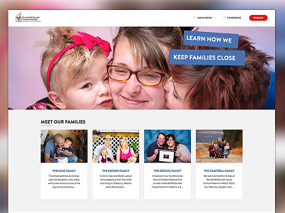 Ronald McDonald House Southern and Central Alberta charity design non profit web website wordpress