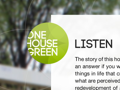 One House Green green home builder logo