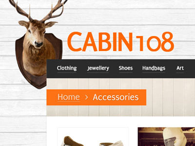 Cabin108 Store Header deer head ecommerce orange