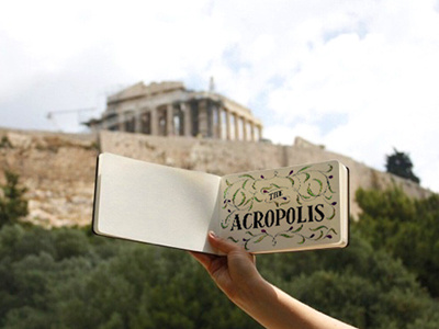 The Acropolis acropolis handdrawn historical lettering ruins sketch sketchbook type typography