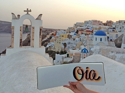 Oia handdrawntype lettering scenic script type typography