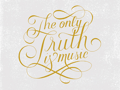 The only truth is music — Jack Kerouac handdrawn handdrawntype lettering quote script type typography