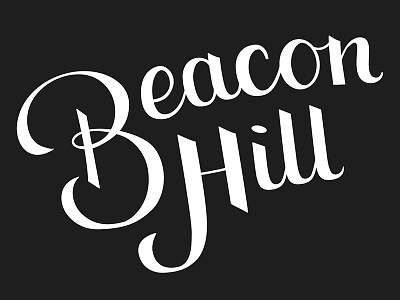 Beacon Hill handdrawn illustrator lettering map neighborhood type typography vector