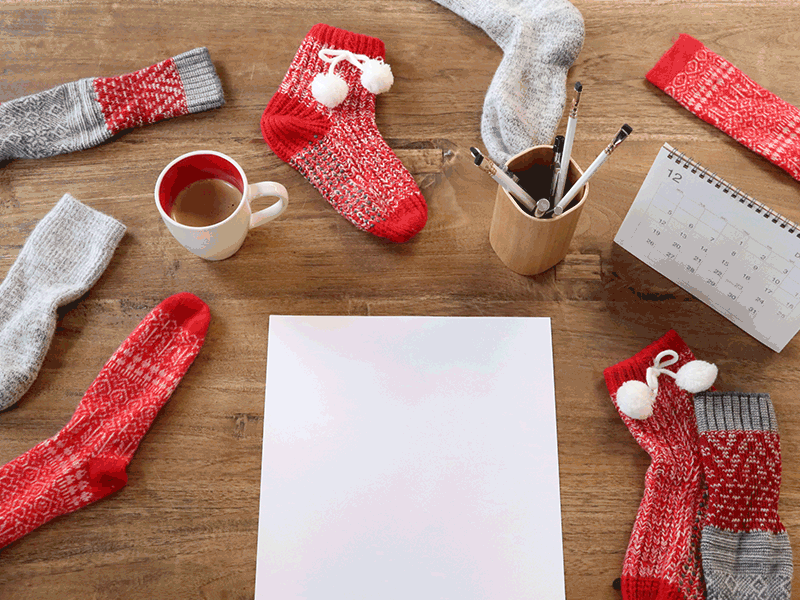 Happy Holidays [GIF] animation handlettering holidays lettering socks stopmotion type typography