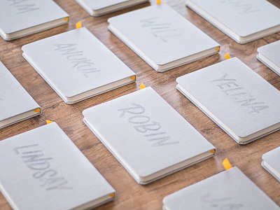 Hand Lettered Design Team Notebooks