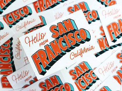Hello from San Francisco 👋 conference handdrawn icon10 lettering moo postcard printing san francisco type typography vintage
