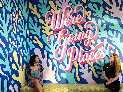 Mural Assisting with Lauren Hom 🖌 handdrawn type lettering mural painting type typography