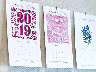 2019 RISO Calendar 2019 calendar design handdrawn handmade illustration lettering print printing riso risoprint typography