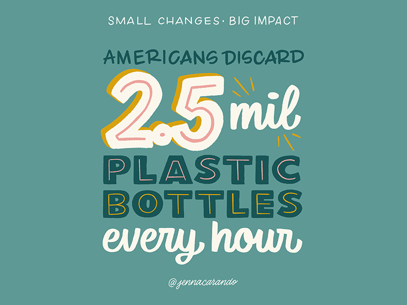 Small Changes, Big Impact environment zero waste eco friendly handdrawn type daily type script handdrawntype type handdrawn lettering typography