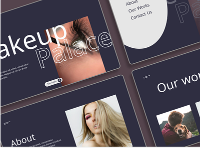 Makeup Studio branding card design design ui ux web