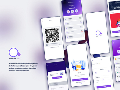 Poly Wallet App concept 3d animation branding crypto design design challenge interaction logo motion graphics ui ui ux design ux wallet web3