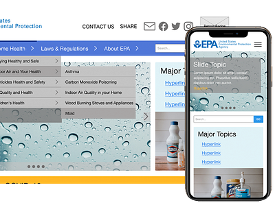 EPA.gov Case Study design thinking em empathy map protptypes ui user journey ux